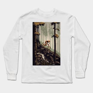 Retro Scenic Mountain Bike Poster Art: Think Outside, No Box Required! Long Sleeve T-Shirt